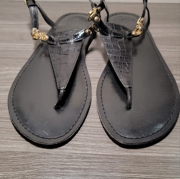 Vince Camuto itelli crocodile leather patent t strap thong sandals womens shoe 8 - Picture 9 of 10
